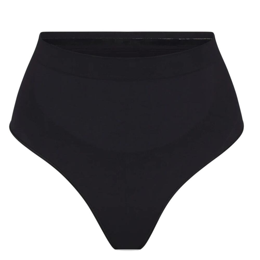 Skims Mid Waist Core Control Thong Onyx